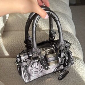 Chloe Paddington Metallic Silver Mini Bag